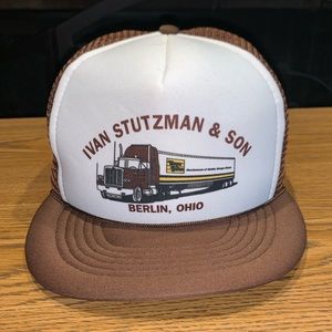 Vintage 90s Ivan Stutzman & Son Mesh Trucker Snapback Hat